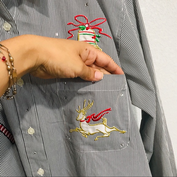 Majestic Christmas Button Down Shirt Sz S - Picture 5 of 8